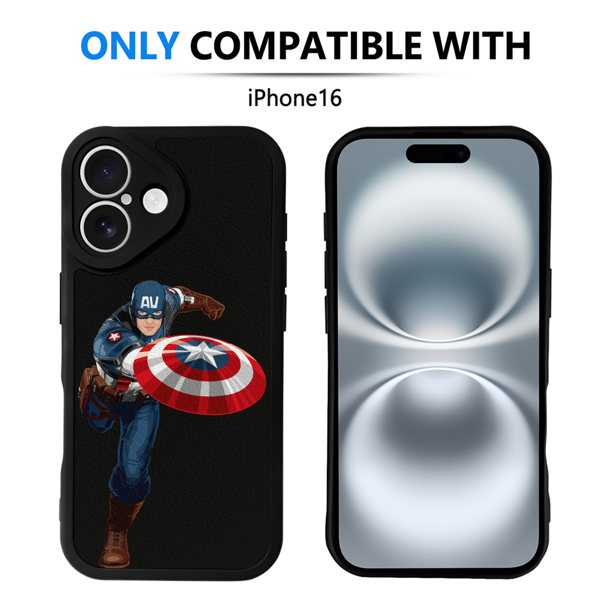 （画像用） アベンジャーズ The Avengers 【iPhone 16シリーズ対応】シリコンスマホケース（レザー調） 材質：シリコン